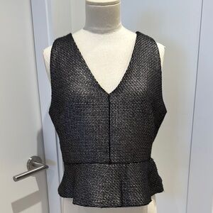 Banana Republic Black Fitted Peplum Tank Top